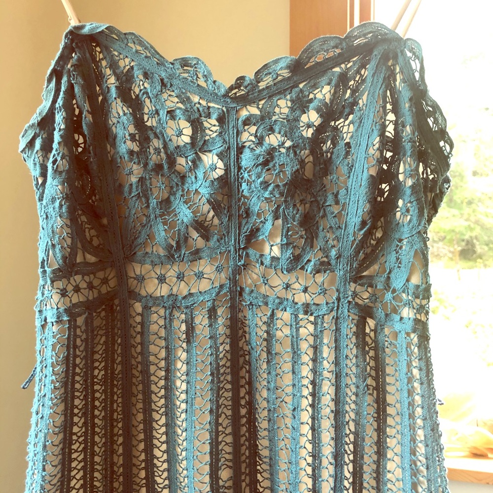 Betsey Johnson Powder blue crochet boho dress 👗